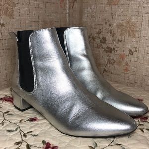 Silver metallic booties